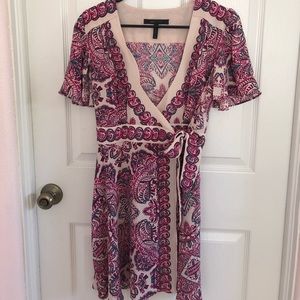 BCBG paisley wrap dress